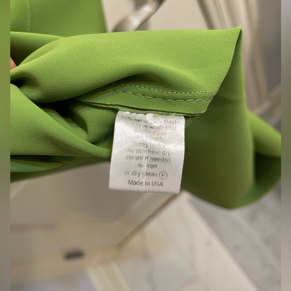 m2057 Green Sheath Dress full back zipper - Picture 6 of 7